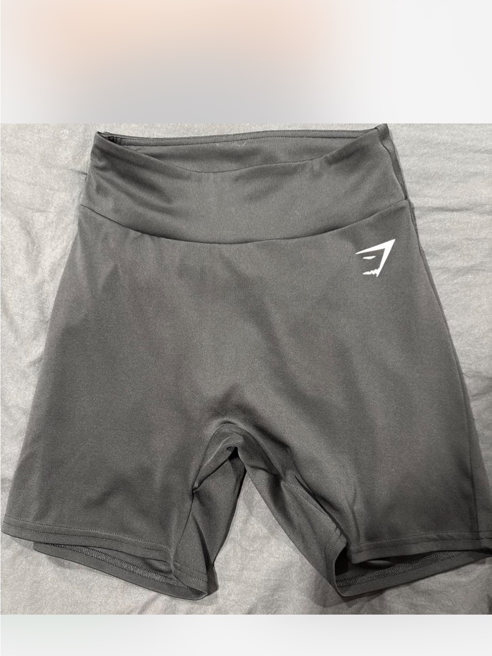 Gymshark Black High-Rise Bike Shorts with White Logo